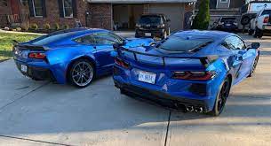 See The C8 Corvette Pictured Alongside Color-matching C7s Chevorlet Corvette Galleries Visualcomparison Cars Ca Corvette Living In Car Chevrolet Corvette