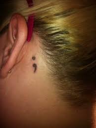 Perhaps it's to remind the wearer to remember to love themselves all through their story. Semicolon Tattoo Behind Ear Google Search Tattoos Semicolon Tattoo Beautiful Tattoos