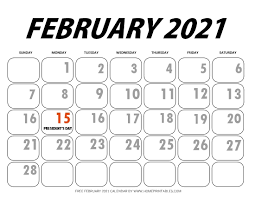 Calendars use you a handy and gorgeous method to record your whole year on paper, day by day.it is important to have actually a printed calendar so that you understand what days are important. Free Printable February 2021 Calendar In Pdf 12 Designs