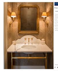 With a beautiful carrara marble counter top, this console sink set is a long lasting, durable, and elegant addition to your bathroom. Example Of Brass Vanity Legs From Palmer Nice Backsplash Powder Room Decor Powder Room Small Powder Room Design