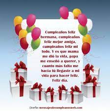 Frases de autores célebres para felicitar el cumpleaños a una hermana Mensajes De Cumpleanos Para Una Hermana En 2021