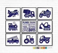 Custom Color Printable Transportation Wall Art Set Of 9 8x10 Etsy Playroom Decor Toddler Boy Room Decor Playroom