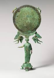 Bronze Mirror With A Support In The Form Of A Draped Woman Greek Classical The Metropolitan Museum Of Art Bronze Mirror Ancient Greek Art Greek Art