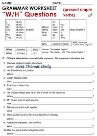Wh Questions Worksheet Wh Questions Worksheets English Grammar English Grammar Exercises