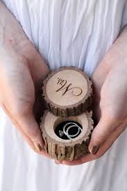 Engraved Reclaimed Hickory Wedding Ring Holder By Black Label Decor Photo By Bleudog Fotography Wood Wedding Ring Ring Holder Wedding Rustic Ring Bearers
