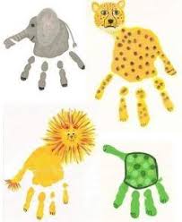 Forest Animals Handprint Crafts Handprint Crafts Easy Winter Crafts Art For Kids
