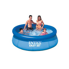Intex Easy Set 8 Ft Round X 30 In Deep Inflatable Pool 28110e K The Home Depot Easy Set Pools Inflatable Pool Intex