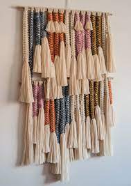 Macrame Wall Hanging Stripes Fiber Art Macrame Etsy In 2021 Macrame Wall Art Macrame Wall Hanging Hanging Wall Art