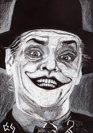 Portrait of Jack Nicholson's Joker in White Pencil