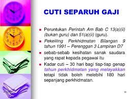 Cuti rehat cuti bergaji penuh yang diberi kerana perkhidmatan yang melayakkan dalam sesuatu tahun, dari bulan perintah am 20(b) bab c16.06.09 65. Bhg Pengurusan Sumber Manusia Kementerian Pendidikan Malaysia Ppt Download