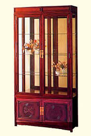 Light scuffs may be present on the glass shelving panels. China Display Cabinet In Oriental Rosewood With Lighted Mirror Back 78 H Oriental Furnishings Furniture Decor