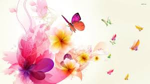 Background Flower Art Butterfly Wallpaper Flower Wallpaper