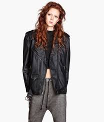 H M Oversized Biker Jacket 59 95 Faux Leather Jacket Women Fashion Clothes Women Leather Jacket Shopping