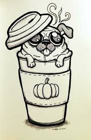 Free printable pug coloring pages for kids! Pug And Coffee Coloring Pages Dejanato