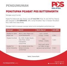 Penang island atau disingkat penang) ( pengucapan: Pengumuman Penutupan Pejabat Pos Kelab Melayu Pulau Pinang Facebook