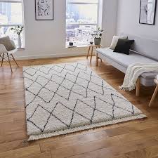 Black And White Boho 8280 Rug Dunelm Rugs In Living Room White Rug Boho Carpets