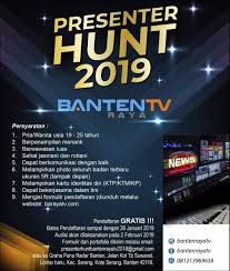Lowongan kerja stasiun tv terbaru. Mau Jadi Presenter Tv Ikuti Banten Raya Tv Presenter Hunt 2019 Catat Tanggalnya Serangkab Info