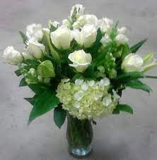 Love these white hydrangea on our breakfast table. White Roses And Hydrangea In Dallas Tx My Obsession Floral