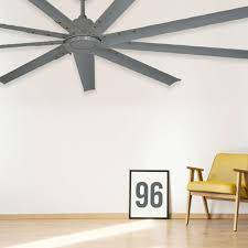 This extra large 96 liberator ceiling fan features nine extruded aluminum blades giving it a very large large physical presence in modern or contemporary designs as well as making it a powerful air moving machine. 96 Inch Liberator Ceiling Fan By Troposair Brushed Nickel Ceiling Fan Large Ceiling Fans Ceiling