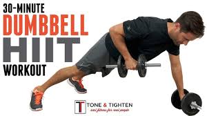 30 Minute Dumbbell Hiit Workout Strength And Cardio In One Amazing Workout Youtube