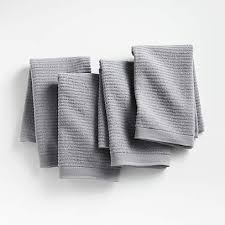 Buy top selling products like avanti madison hand towel in granite and avanti madison bath towel in granite. Bar Mop Grey Towels Set Of 4 Reviews Crate And Barrel