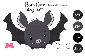 Download icon font or svg. Halloween Baby Bat Girl Boy Clipart Svg Vector Bow Bone 367396 Illustrations Design Bundles
