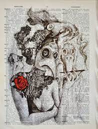 The Queen Of Plague Collage Art On Large Real English Dictionary Vintage Book Page Perfect Gift For Him 2020 Collage By Jakub Dk Jakub D Krzewniak In 2020 Collage Art Art Sale Artwork