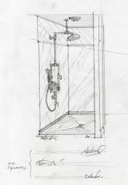 Shower Sketch Of The Fitzroy By Stephen Alesch The Fitzroy Designed By Roman And Williams Development By Jds Development Group Fitzroy Roman And Williams Jds