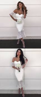 Mermaid Sweetheart Short Sleeves White Bridesmaid Dress With Lace Simple White Mer Short White Dress Wedding Bridesmaid Dresses Inexpensive Bridesmaid Dresses