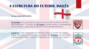 O english football league championship (em português: A Estrutura Do Futebol Ingles Premier League 1Âª 20 Clubes Championship 2Âª 24 Clubes Conference 5Âª 24 Clubes League One 3Âª 24 Clubes Conference Ppt Carregar