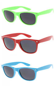 Semi rimless neon rainbow sunglasses mirrored lens uv protection 80s retro rave shades crooked zigzag bolt arm. Party Beach Retro 80 S Fashion Neon Color Horned Rim Wholesale Sunglasses