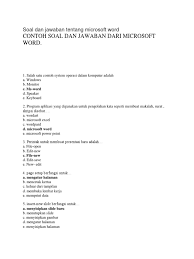 Menyimpan dokumen pada microsoft word 2010. Soal Tentang Microsoft Word