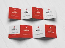Square 4 Fold Brochure Free Mockup Free Mockup Brochure Template Brochure Design Template Brochure Mockup Psd
