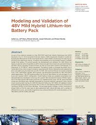 For example, almost all lithium polymer batteries are 3.7v or 4.2v batteries. Pdf Modeling And Validation Of 48v Mild Hybrid Lithium Ion Battery Pack
