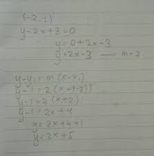 Tentukan Persamaan Garis Lurus Yang Melalui Titik 2 1 Dan Sejajar Dengan Garis Y 2x 3 0 Brainly Co Id