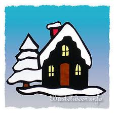 Basteln Mit Papier Winterliches Fensterbild Mit Haus Und Baum Dieses fensterbild ist aus fotokarton und transparentpapier gefertigt und ca.