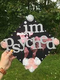 College Graduation Cap For Psychology Majors Saying I M Psyched With A Map Of The World In T Graduation Cap College Graduation Cap High School Graduation Cap