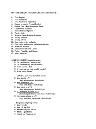 Materi bahasa inggris kelas xi semester 1 kurikulum 2013 revisi. Materi Bahasa Inggris Kelas Xi Semester 1 Rules Linguistics