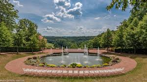 Sieben Kunste Brunnen Park Schloss Lichtenwalde Lichtenwalde Wald Licht
