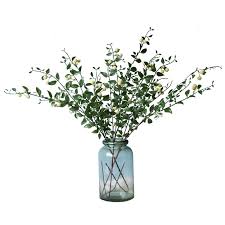 密度家居现代仿真植物假花绿色青梅果花枝家居客厅餐桌装饰 vase glass vase glass