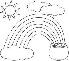 Share this coloring page with your friends! Rainbow And Pot Of Gold Coloring Pages With Sun And Clouds Coloring4free Coloring4free Com
