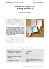 Check spelling or type a new query. Writing A Comment What S Your Opinion Unterrichtsmaterial Zum Download