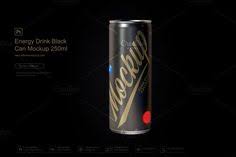 Energy Drink Black Can Mockup 250ml Mockup Energy Canning