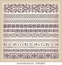 Vector Set Vintage Ornate Border Frame With Retro Ornament Pattern In Antique Baroque Style Ara Embroidery Patterns Vintage Calligraphy Design Vintage Borders