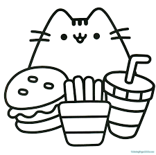 Fast Lunch Pusheen Coloring Pages Pusheen Coloring Pages Unicorn Coloring Pages Kitty Coloring