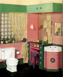 Recovering and rebuilding after world war ii dramatically affected 1940s interior design and the size of 1940s homes in the immediate wake of the war's end, there was a tremendous housing shortage. Colorful 40s Bathrooms Retro Restrooms In Rainbow Hues Click Americana