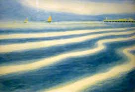 Leon Spilliaert 1881 1946 Belgian Marine Aux Voiles Oranges Navy Orange Sails 1909 Landscape Paintings Seascape Waterscape