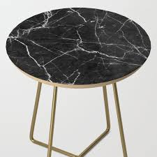 Black Marble Side Table By Aledan Gold Round In 2020 Black Marble Side Tables Marble Side Tables Marble Accent Table