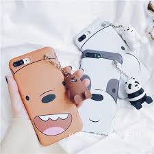 Cartoon We Bare Bears Case Metal Charms Hard Dolls Cover For Iphone 8 7plus Xmas In Cell Phones Accesso Iphone Phone Cases Phone Cases Phone Case Accessories