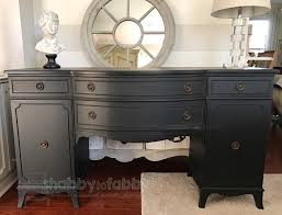 Black Buffet Painted With Fusion Mineral Paint In Coal Black Fusion Furniture Painted Furniture Black Buffet
